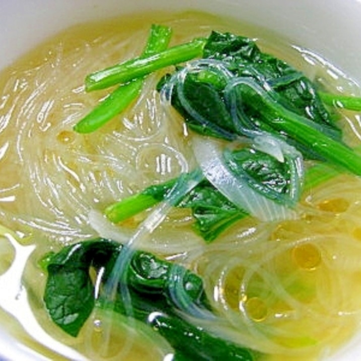 簡単でうまい!ほうれん草と春雨のスープ